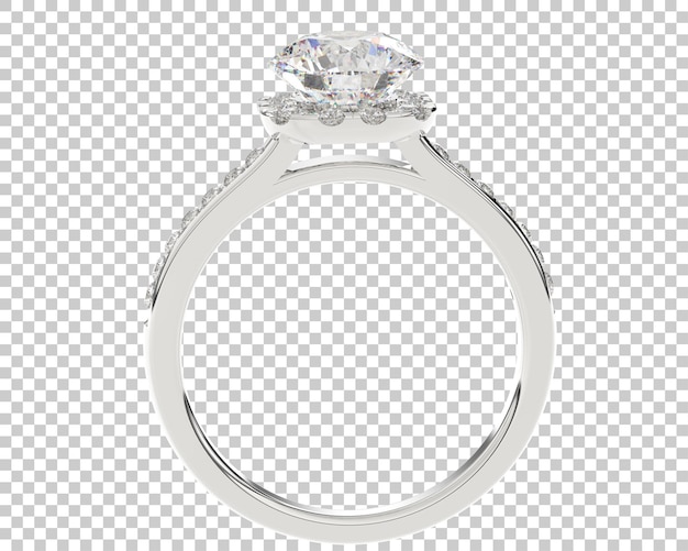 Engagement ring on transparent background 3d rendering illustration