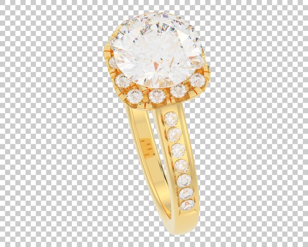 Engagement ring on transparent background 3d rendering illustration