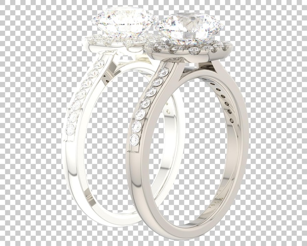 Engagement ring on transparent background 3d rendering illustration