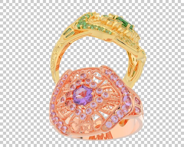 Engagement ring on transparent background 3d rendering illustration