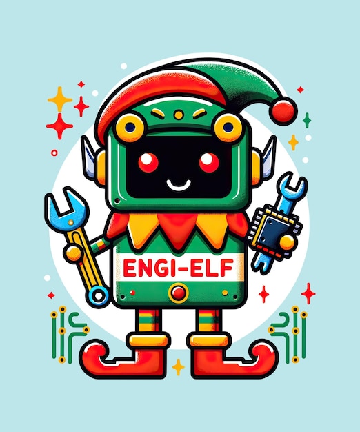 EngiElf Robot Festive Tech Helper engineering Christmas