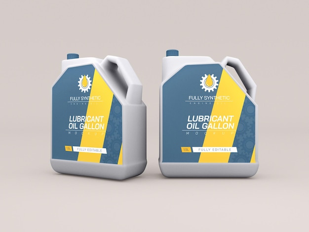 Engine oil plastic bottles mockup