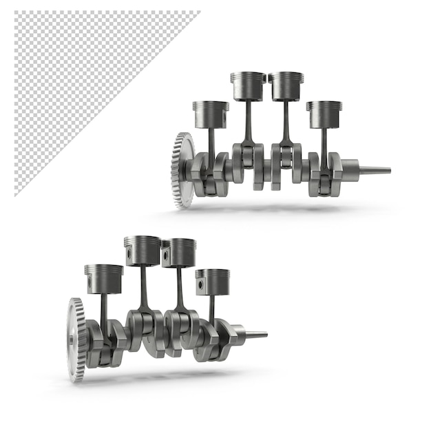 Engine Piston And Crankshaft PNG