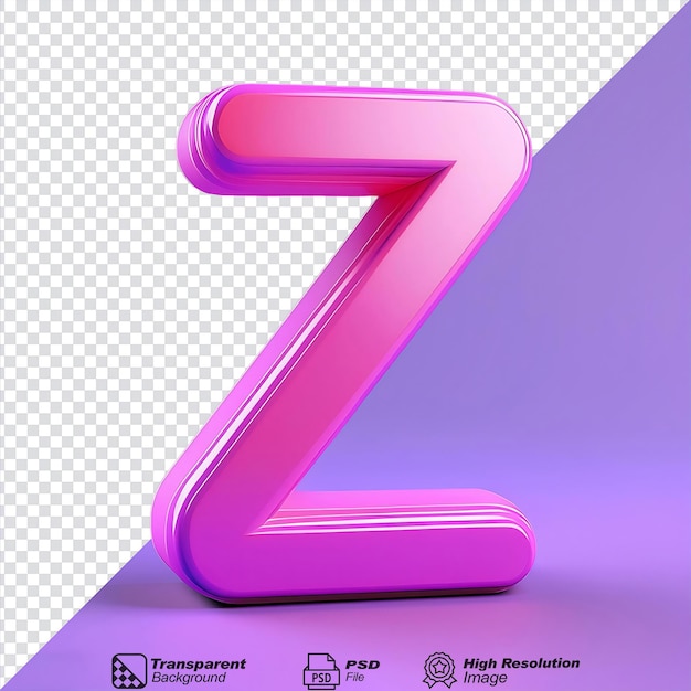 English Letter Z isolated on transparent background