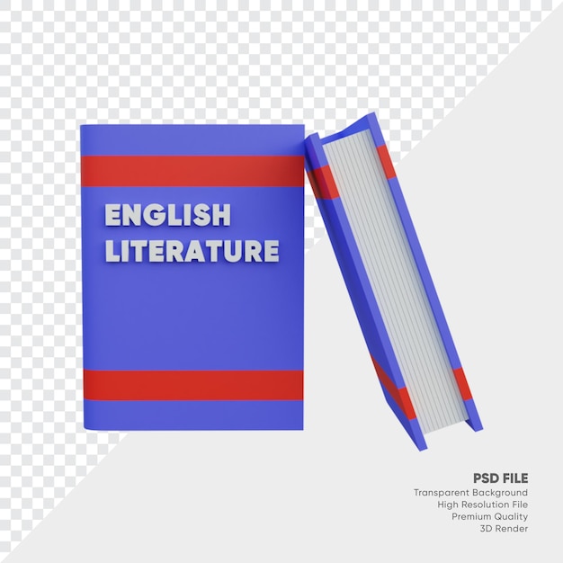 ENGLISH LITERATURE BOOK 3D ILLUSTRATION