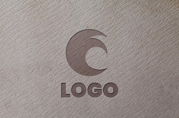 Engraved logo mockup on kraft paper