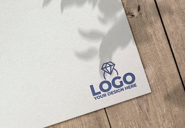 Engraved logo on paper mockup