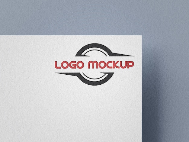 Engraved logo on paper mockup