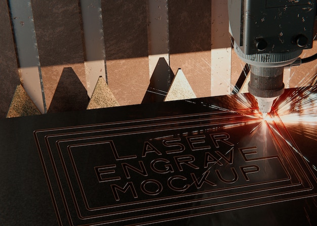 PSD engraving laser on metal surface