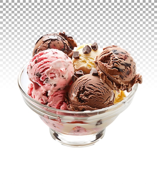 Enhance Your Projects with Isolated Ice Cream in Glass Bowl Cut Outs