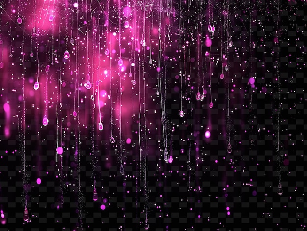 Enigmatic Glowing Aura Rain With Glowing Energy and Purple P PNG Neon Light Effect Y2K Collection