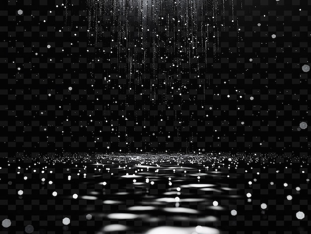 Enigmatic Glowing Secret Rain With Hidden Messages and Black PNG Neon Light Effect Y2K Collection