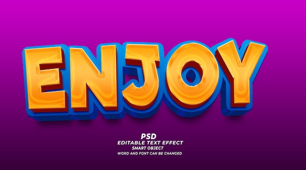 Enjoy 3d editable text effect PSD photoshop style