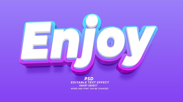 Enjoy 3d editable text effect PSD photoshop template