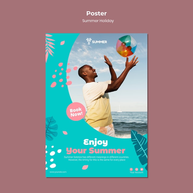 Enjoy summer holiday poster template