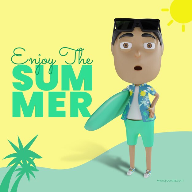 Enjoy The Summer Instagram post 3D template