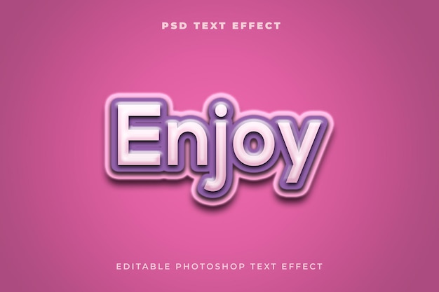 enjoy text effect template with purple color