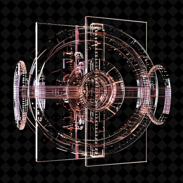 Entanglement Gate With Quantum Correlation and Rose Gold Ent PNG Y2K Shape Neon Color Collection