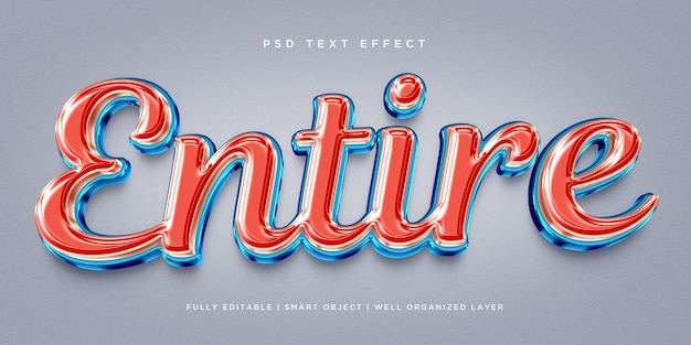 Entire 3d style text effect