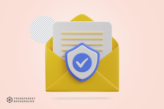 envelope on email secure 3d vector icon