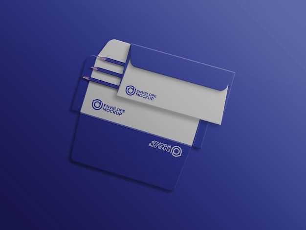 Envelope on Fully Open Envelope Mockup