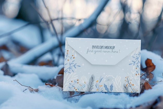 PSD envelope mock-up design with nature vegetation