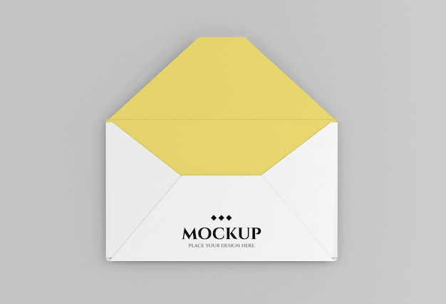 Envelope mockup design in 3d rendering