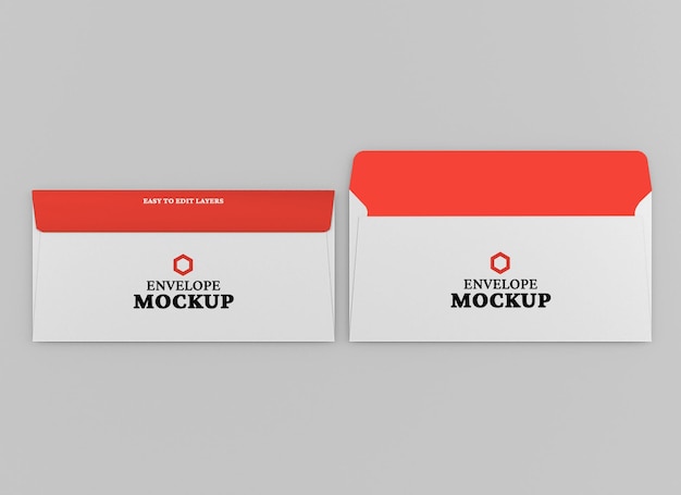 Envelope mockup design isolated