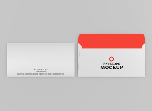 Envelope mockup design isolated