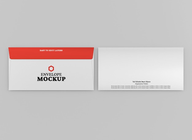 Envelope mockup design isolated