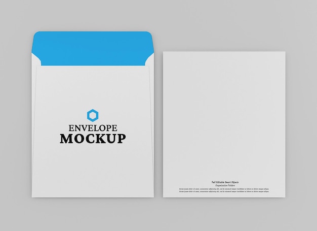 Envelope mockup design isolated