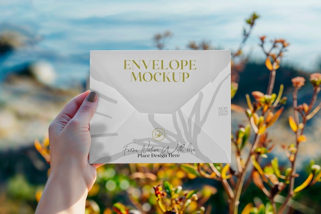 Envelope mockup in nature