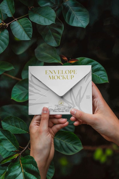 Envelope mockup in nature