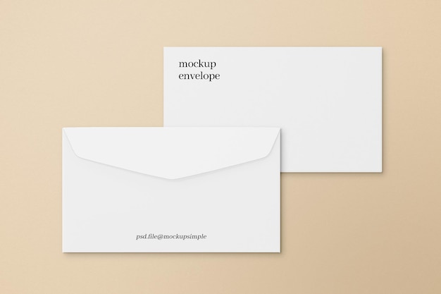 PSD envelope mockup with back and front view