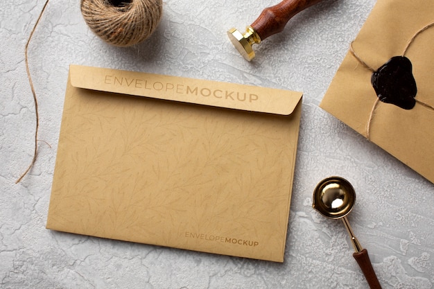 Envelope still life mock-up design with classy decor