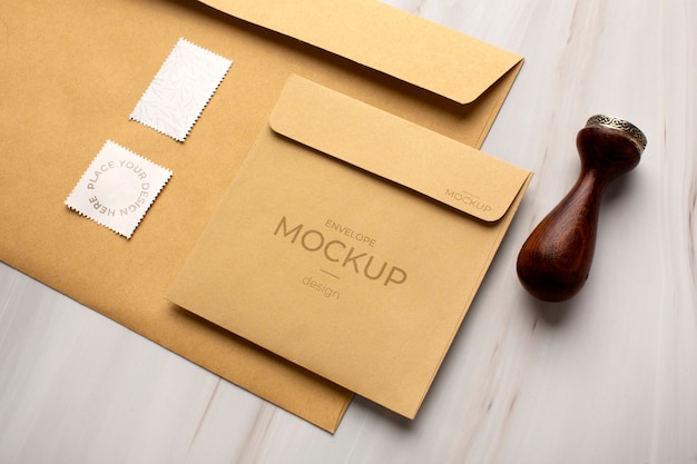 Envelope still life mock-up design with classy decor