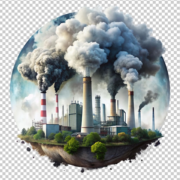 PSD environmental pollution on transparent background