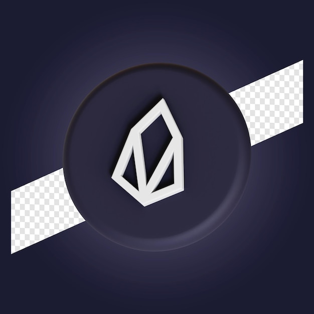 Eos cryptocurrency symbol logo 3d illustration