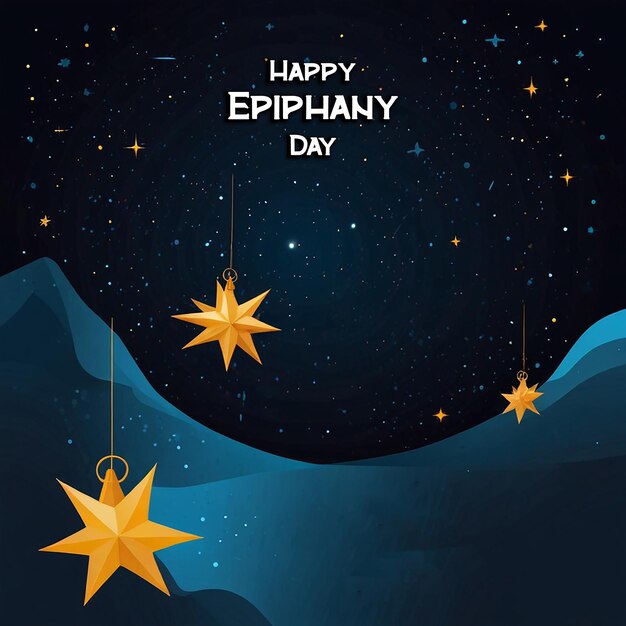 PSD epiphany day background with editable file