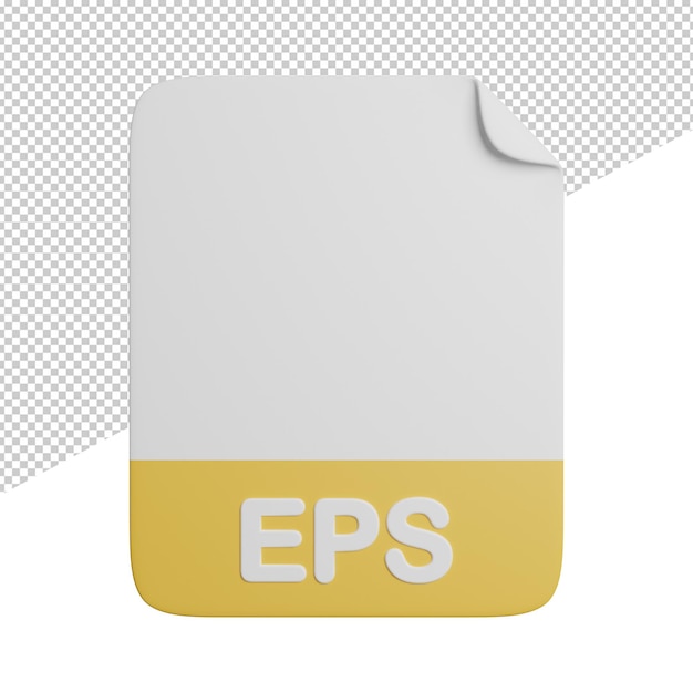 EPS document file front view 3d rendering icon illustration on transparent background