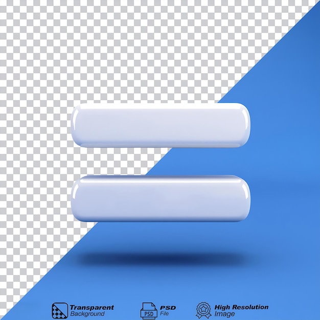 Not Equal to Symbol White isolated on transparent background