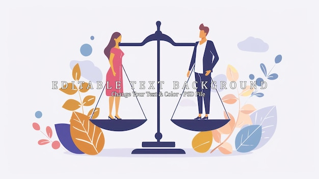 PSD equality and balance gender equality concept illustration