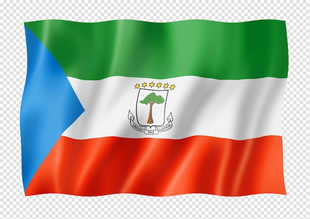 Equatorial Guinea flag isolated on white