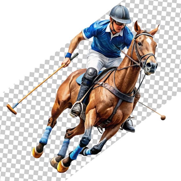 PSD equestrian polo with a jockey from splash of watercolors colored drawing horseback riding