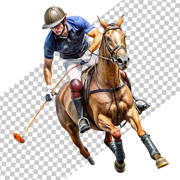 Equestrian polo with a jockey from splash of watercolors colored drawing Horseback riding