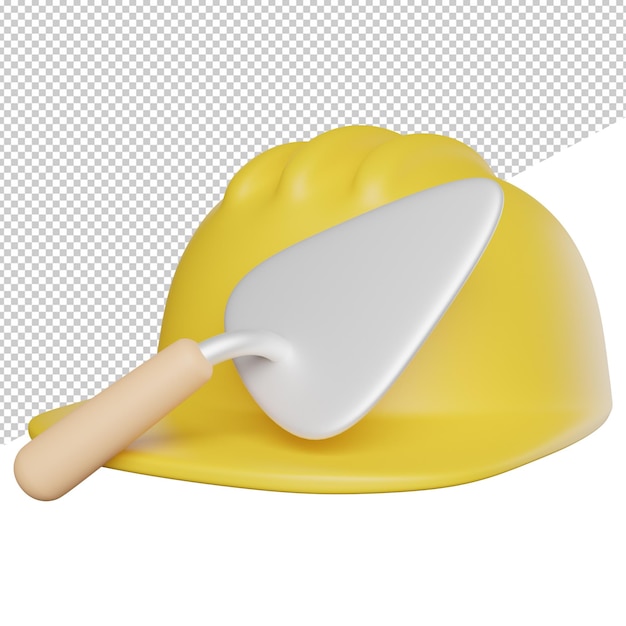 PSD equipment construction tools a yellow hard hat with a white handle and a white handle