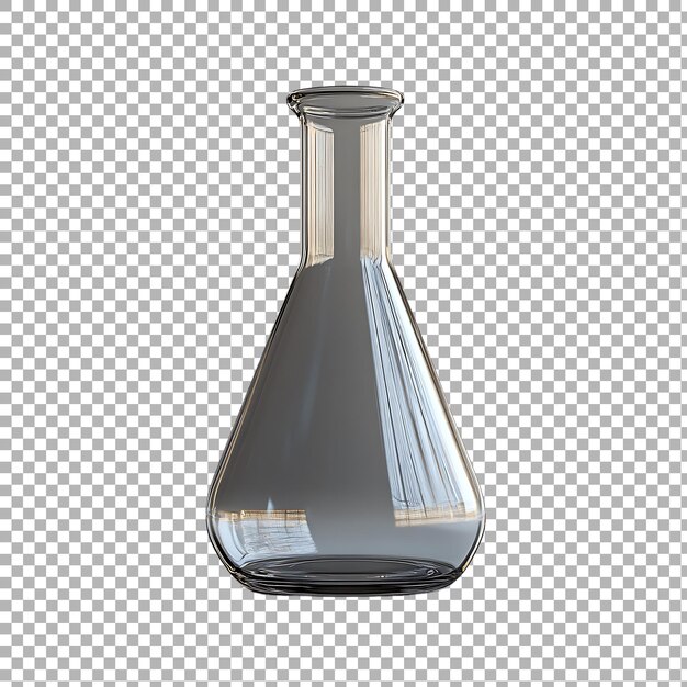 PSD erlenmeyer flask on isolated transparent background