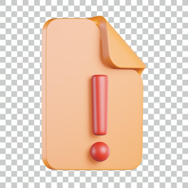 Error Demage Document 3D Icon