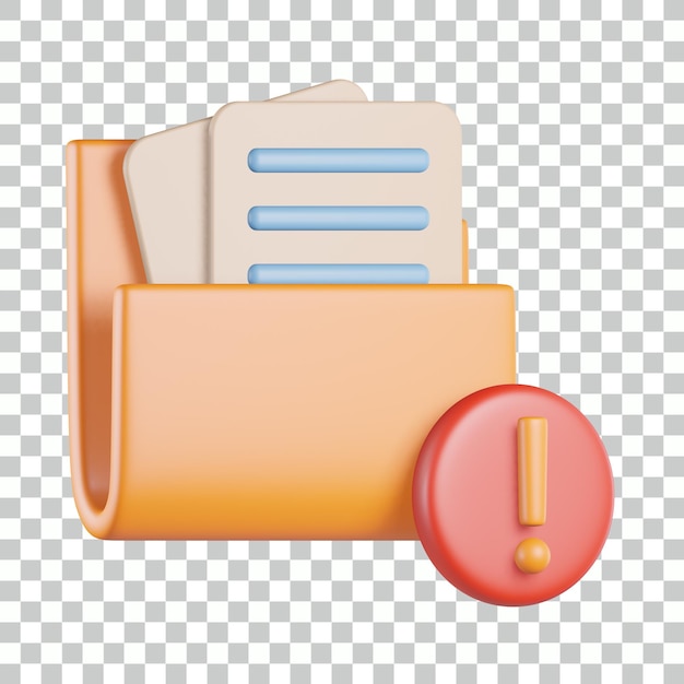 Error Demage Folder 3D Icon