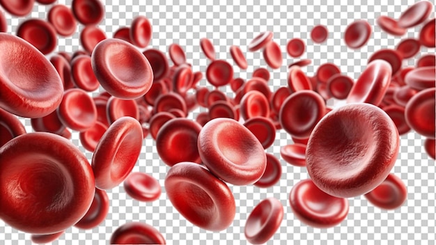 erythrocytes blood cell stream isolated transparent background